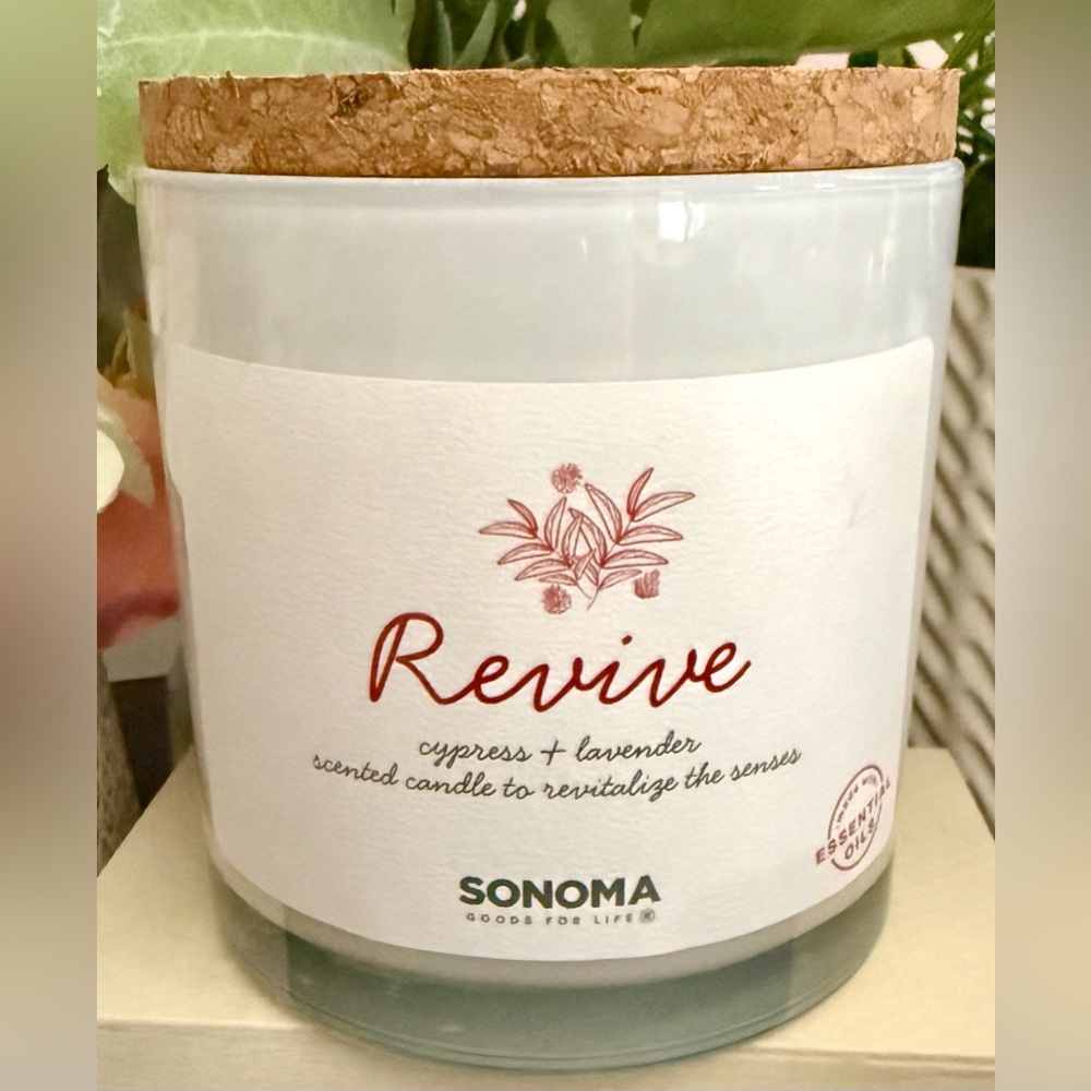 🆕🪻 SONOMA “REVIVE” CYPRESS & LAVENDER 3-WICK SCENTED CANDLE. 13 oz. BRAND NEW. - Picture 2 of 9
